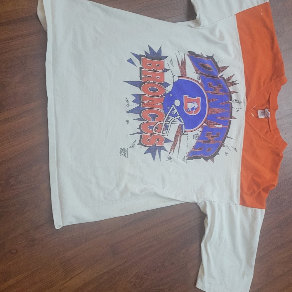Denver Broncos  Adult Shirt - Orange and White